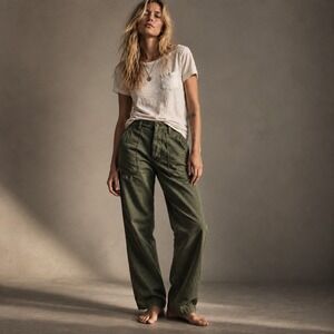 Imogene + Willie Blake Military Trouser Full 33" Length Pants Sz XS Olive